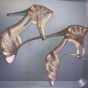 Blue by Betsey Johnson Rose Gold Cut Out T-Strap Sandal